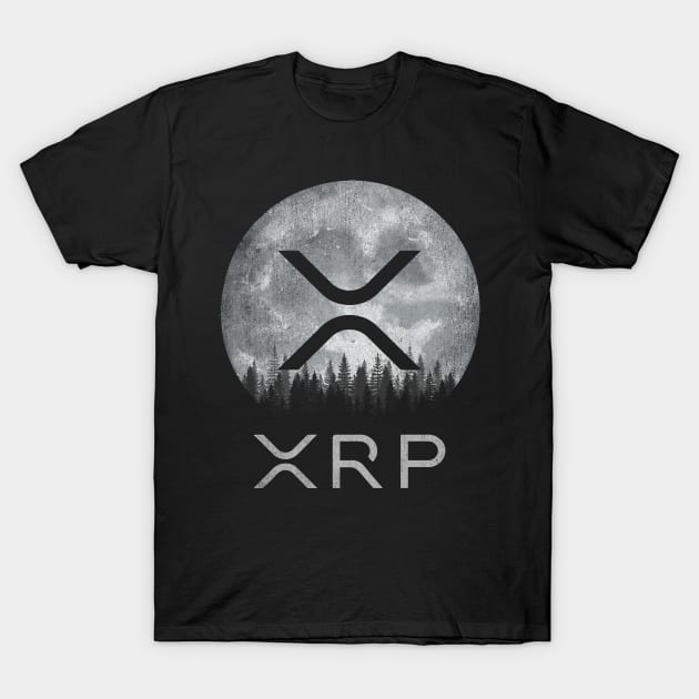 Vintage Ripple XRP Coin To The Moon Crypto Token Cryptocurrency Blockchain Wallet Birthday Gift For Men Women Kids T-Shirt by Thingking About